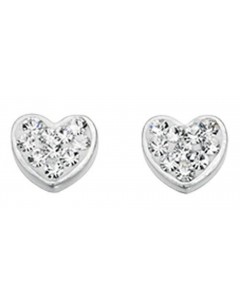 Boucle d'oreille coeur en argent 925/1000