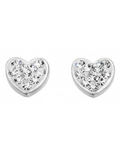 Boucle d'oreille coeur zirconium en argent 925