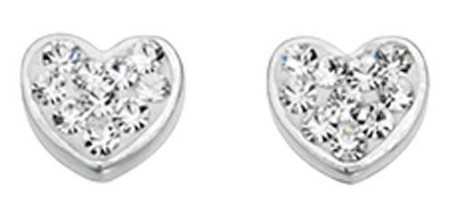 Boucle d'oreille coeur zirconium en argent 925