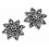 Boucle d'oreille fleur marcassite en argent 925