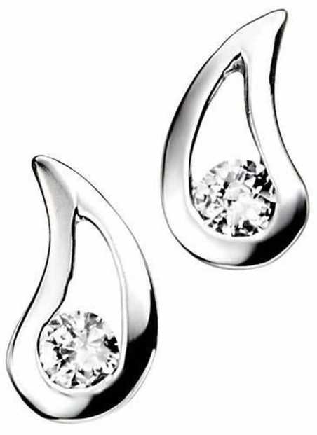 Boucle d'oreille zirconia en argent 925/1000