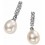 Boucle d'oreille perle et zirconium en argent 925