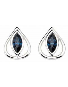 Boucle d'oreille cristal bleu en argent 925