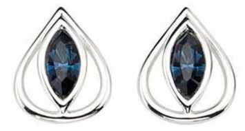 Boucle d'oreille cristal bleu en argent 925