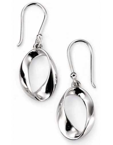 Boucle d'oreille ovale tendance en argent 925