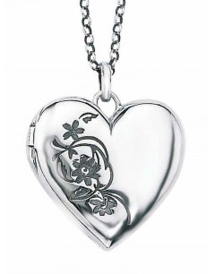 Collier pendentif photo fleur en argent 925/1000