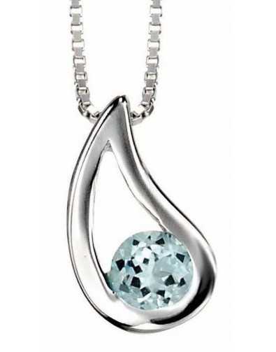 Collier topaze bleue en argent 925