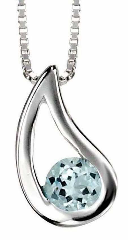 Collier topaze bleue en argent 925