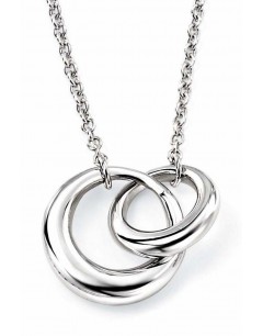 Collier double anneaux en argent 925/1000