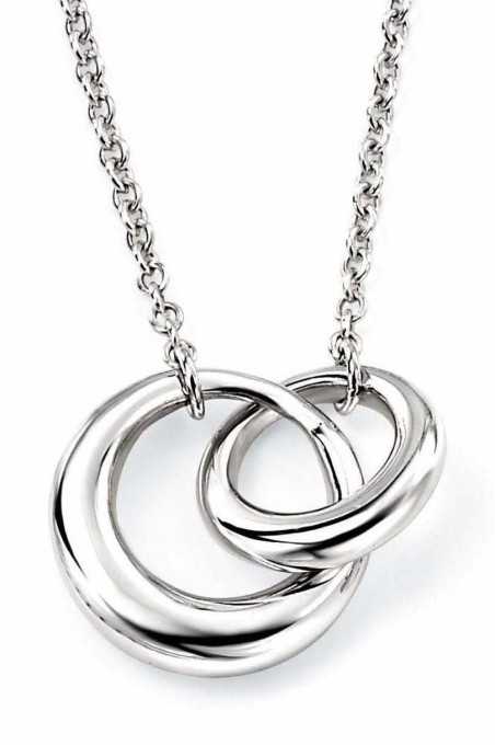 Collier double anneaux en argent 925