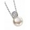 Collier perle et zirconium en argent 925