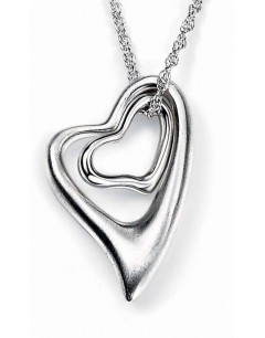 Collier double coeurs en argent 925/1000