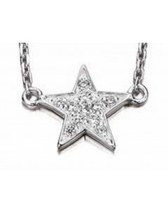 Collier étoile zirconia en argent 925/1000