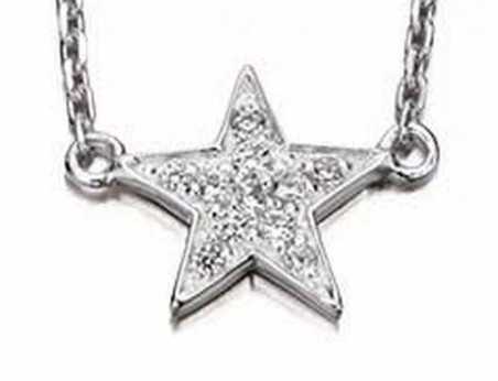 Collier étoile zirconia en argent 925/1000