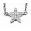 Collier étoile zirconia en argent 925/1000