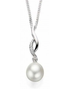 Collier perle et zirconia en argent 925/1000