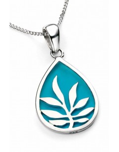 Collier imitation turquoise en argent 925/1000