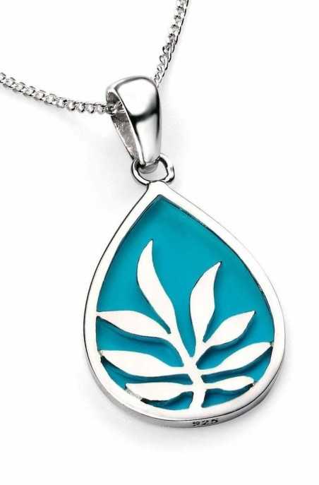 Collier imitation turquoise en argent 925