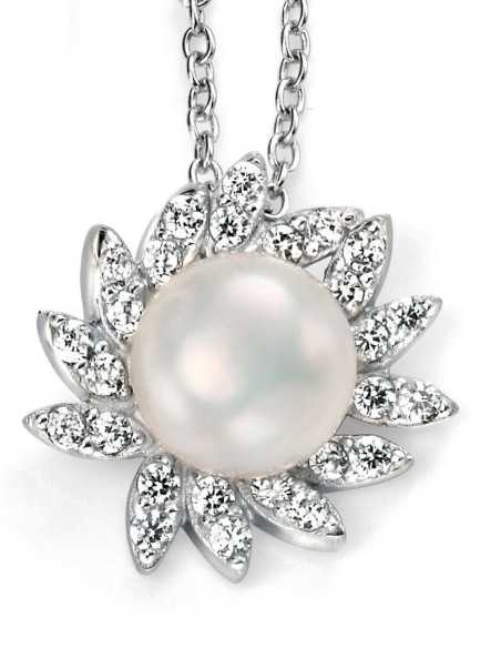 Mon-bijou - D3742 - Collier perle d'eau douce en argent 925/1000