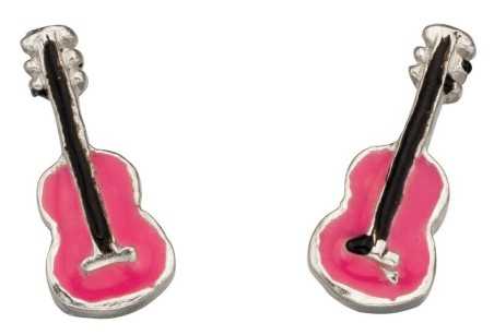 Boucle d'oreille guitare en argent 925