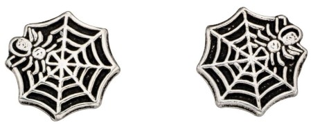 Mon-bijou - D925w - Boucle d'oreille toile d’araignée en argent 925/1000