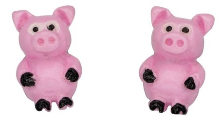 Mon-bijou - D928p - Boucle d'oreille petit cochon en argent 925/1000