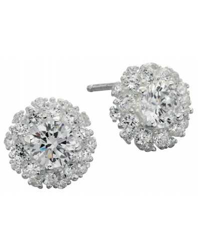 Boucle d'oreille zirconium en argent 925