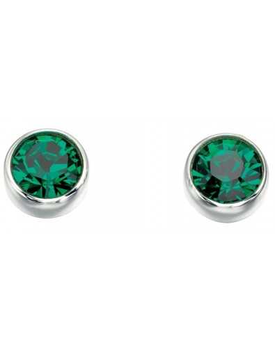 Boucle d'oreille zirconium vert émeraude en argent 925