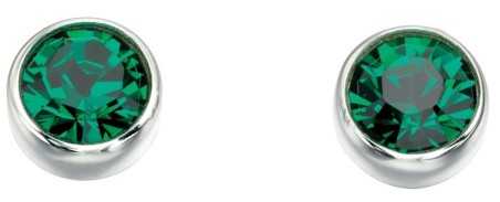 Boucle d'oreille zirconium vert émeraude en argent 925