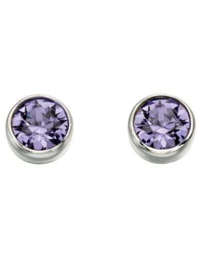 Boucle d'oreille zirconium violet en argent 925