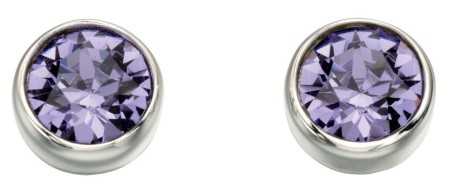 Boucle d'oreille zirconium violet en argent 925