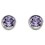 Boucle d'oreille zirconium violet en argent 925