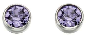 Boucle d'oreille zirconium violet en argent 925