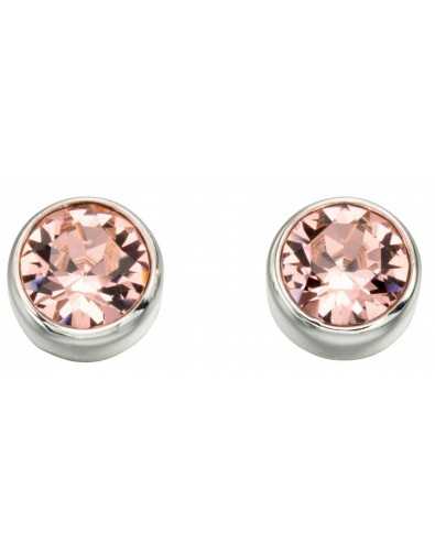 Boucle d'oreille zirconium rose en argent 925