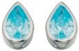 Boucle d'oreille zirconium bleue ciel en argent 925