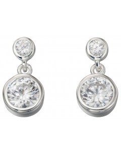 Mon-bijou - D5037 - Boucle d'oreille zirconia en argent 925/1000