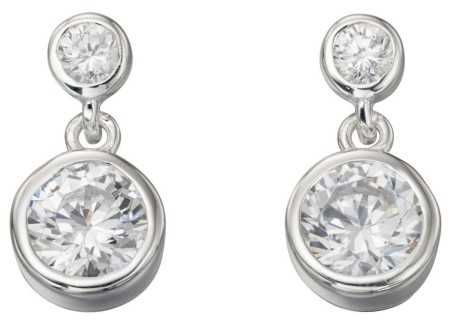 Mon-bijou - D5037 - Boucle d'oreille zirconia en argent 925/1000