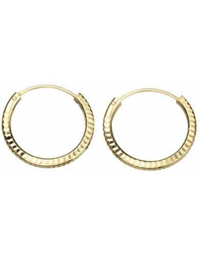 Mon-bijou - D237 - Boucle d'oreille anneau plaqué or en argent 925/1000