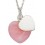 Collier chic coeurs en quartz rose et en argent 925