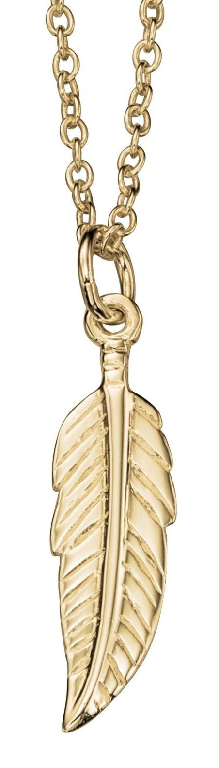Mon-bijou - D3856 - Collier chic plume plaqué or en argent 925/1000
