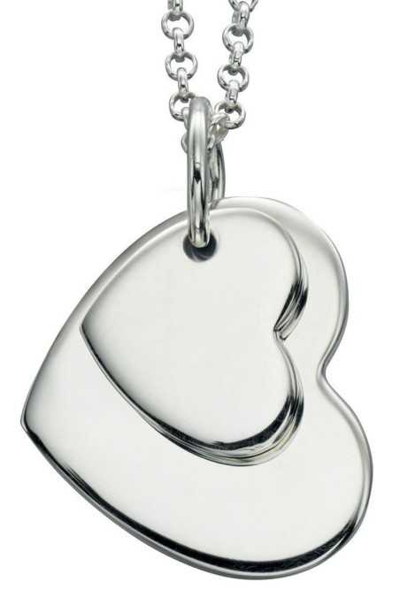 Collier chic coeur double en argent 925