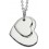 Collier chic coeur double en argent 925