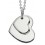 Mon-bijou - D4176 - Collier chic coeur double en argent 925/1000