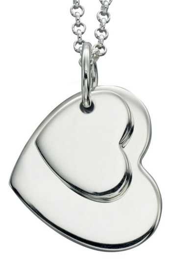 Collier chic coeur double en argent 925