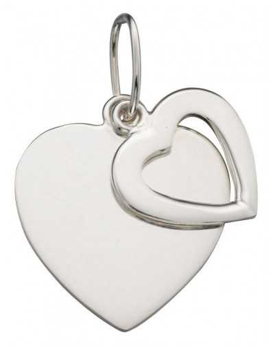 Collier chic double coeur en argent 925