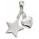 Mon-bijou - D4272 - Collier chic étoile et coeur en argent 925/1000
