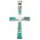 Mon-bijou - D4274t - Collier chic turquoise croix en argent 925/1000