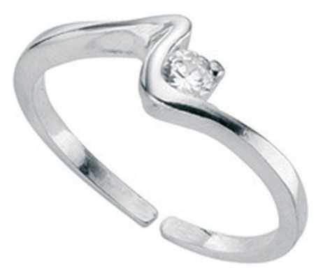 Bague orteil chic zirconium ajustable en argent 925