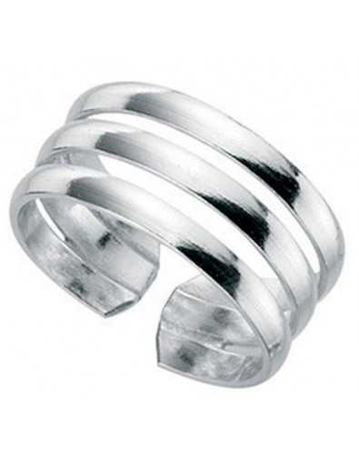 Bague orteil chic trois anneaux ajustable en argent 925