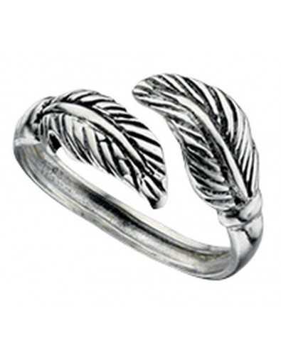 Bague orteil chic ajustable feuille en argent 925